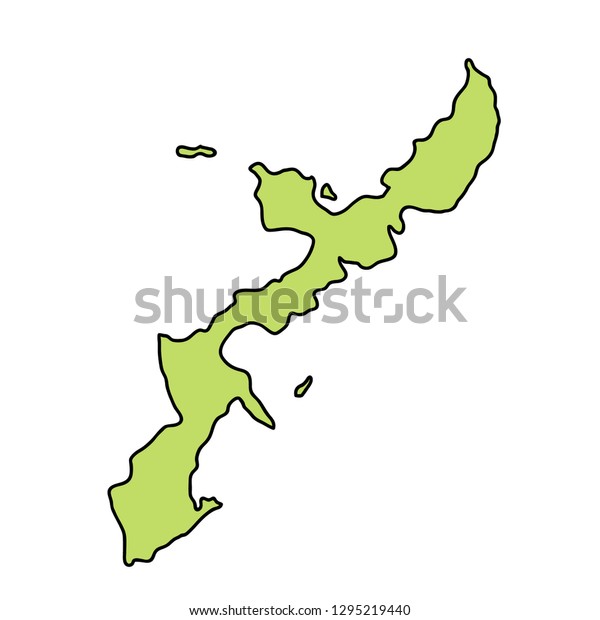 Okinawa Map Frame Icon Stock Vector (Royalty Free) 1295219440