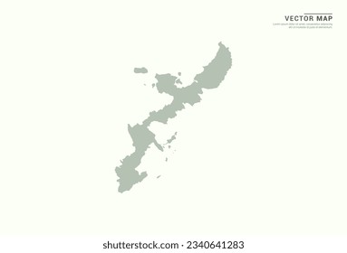 Okinawa map of green vector modern.