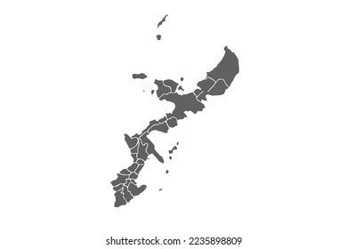 Okinawa map isolated on white background.for annual infographics report website layout.