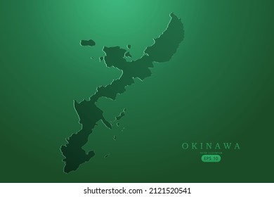 Okinawa Map - World Map International vector template with High detailed and Green gradient color isolated on green background for design, infographic - Vector illustration eps 10