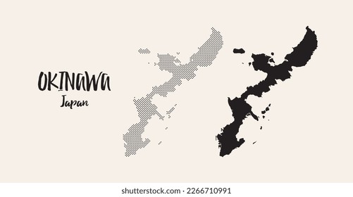 Ilustración vectorial del mapa de prefectura de Okinawa