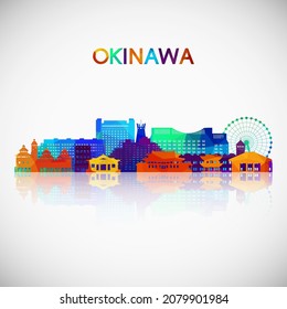 Okinawa skyline silhouette in colorful geometric style. Symbol for your design. Vector illustration.