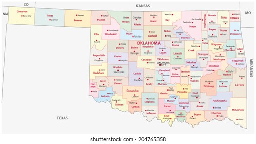 oklahoma administrative map