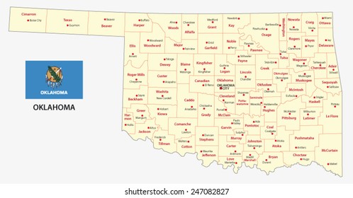 1,763 Oklahoma county map Images, Stock Photos & Vectors | Shutterstock