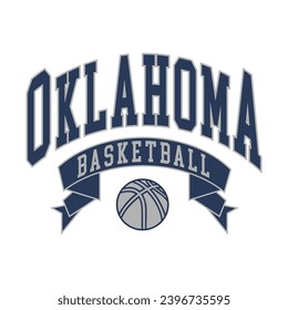 Oklahoma basketball design vector. Editable college t-shirt design printable text effect vector.	
