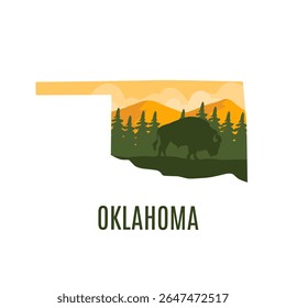 Oklahoma Bison and Nature Perfect for Print, Apparel, etc