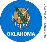 Oklahoma Circle Flag, Circle Flag of Oklahoma, USA, Vector Images