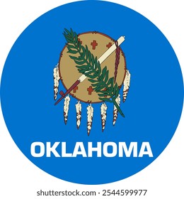 Oklahoma Circle Flag, Circle Flag of Oklahoma, USA, Vetor Images