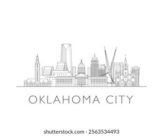 Oklahoma City cityscape illustration skyline drawing