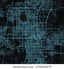 Oklahoma City City Map experience the urban essence through uncluttered precision crafted lines evoking a cyan tinge and revealing the inherent geometry of structures, emphasizing refined linework.