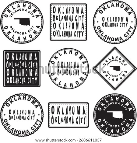 Oklahoma Oklahoma City Round Seal Map Design