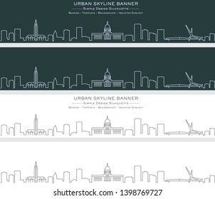 Oklahoma City Single Line Skyline Banner