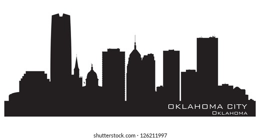 Oklahoma City skyline. Detailed silhouette. Vector illustration