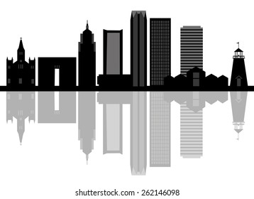 Oklahoma City skyline. Detailed silhouette. Vector illustration