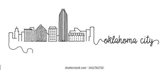 Oklahoma City Skyline Doodle Sign