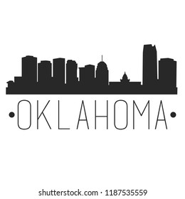 Oklahoma City Skyline Silhouette City Design Vector Famous Monuments