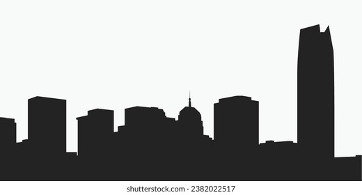 Oklahoma city skyline silhouette. Oklahoma skyscraper buildings in vector for your design