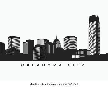 Oklahoma city skyline silhouette. United states of america skyscraper vector for your design