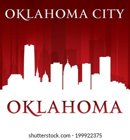 Oklahoma City Skyline Silhouette. Vector Illustration