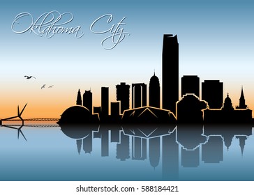 Oklahoma city skyline - vector illustration
