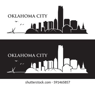 Oklahoma City Skyline - Vector Illustration