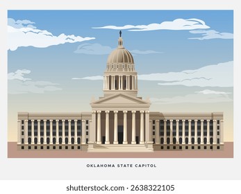 The Oklahoma City State Capitol - Stock Illustration as EPS 10 File