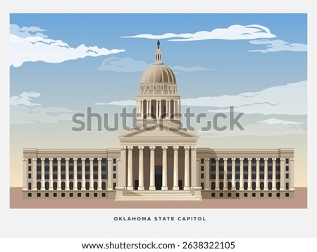 The Oklahoma City State Capitol - Stock Illustration as EPS 10 File