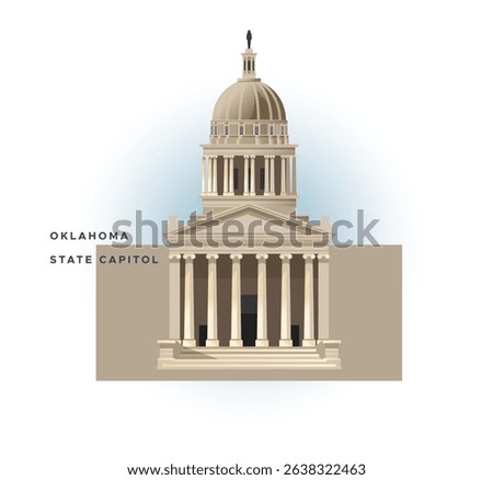 The Oklahoma City State Capitol - Stock Illustration as EPS 10 File