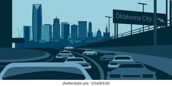 Oklahoma City USA urban skyline vector illustration