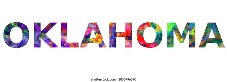 OKLAHOMA. Colorful typography text banner. Vector the word oklahoma design