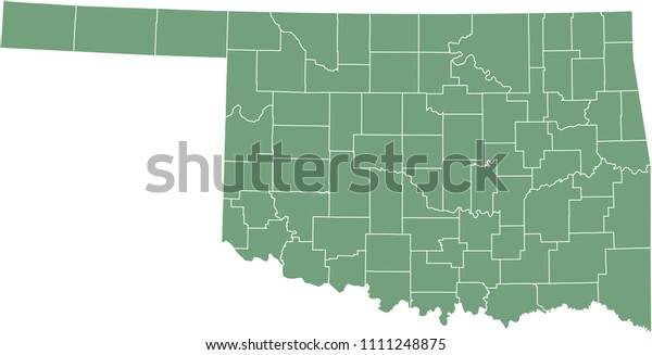 Oklahoma County Map Vector Outline Green Stock Vector (Royalty Free ...