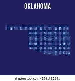 Oklahoma digital DOTTED MAP on blue background.eps
