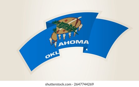 Oklahoma Flag in Abstract Ribbon Shape, National Symbol of the Oklahoma. This vector is ideal for use in national events, Independence Day, international sports competitions.