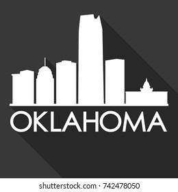 Oklahoma Flat Icon Skyline Silhouette Design Stock Vector (Royalty Free ...