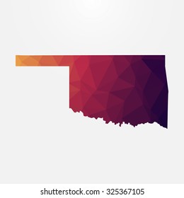Oklahoma in geometric polygonal style. Abstract tessellation, modern design background. Vector illustration EPS10