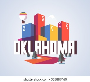 Oklahoma, great destination to visit, vector cartoon