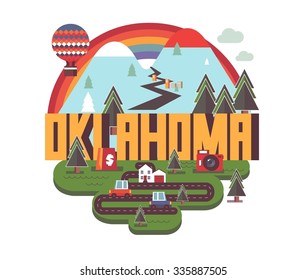 Oklahoma, großartiges Reiseziel, Vektorgrafik