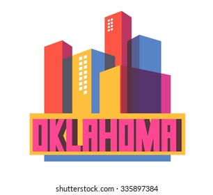 Oklahoma, great destination to visit, vector cartoon