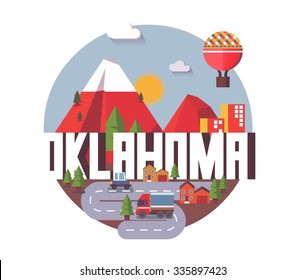 Oklahoma, gran destino para visitar, dibujos vectoriales