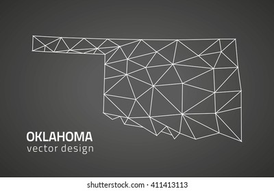 Oklahoma grey vector polygonal map