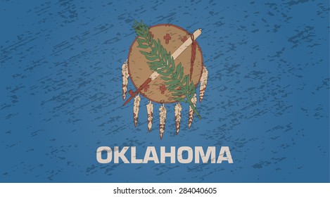 Oklahoma grunge style flag. Vector EPS10