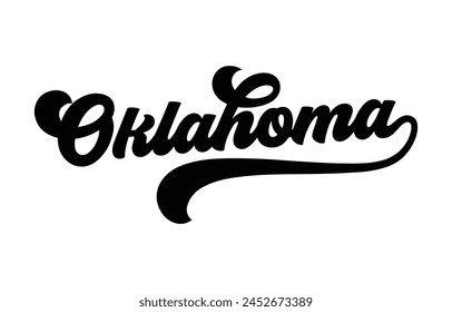 Oklahoma hand lettering design calligraphy vector, Alabama text vector trendy typography design