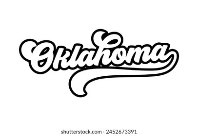 Oklahoma hand lettering design calligraphy vector, Alabama text vector trendy typography design