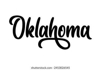 Oklahoma hand lettering design calligraphy vector, Alabama text vector trendy typography design