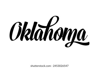 Oklahoma hand lettering design calligraphy vector, Alabama text vector trendy typography design