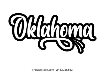 Oklahoma hand lettering design calligraphy vector, Alabama text vector trendy typography design