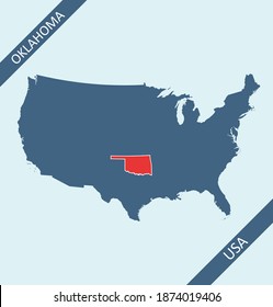 Oklahoma highlighted on USA map