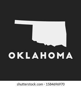 Oklahoma icon. Us state map on dark background. Stylish Oklahoma map with us state name. Vector illustration.