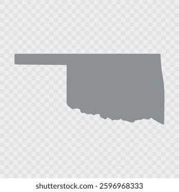 Oklahoma Map Black, State Border, United States, US America, Transparent Isolated, Variations. High detailed vector map - Oklahoma. Vector icon
