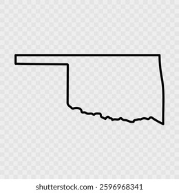 Oklahoma Map Black, State Border, United States, US America, Transparent Isolated, Variations. High detailed vector map - Oklahoma. Vector icon